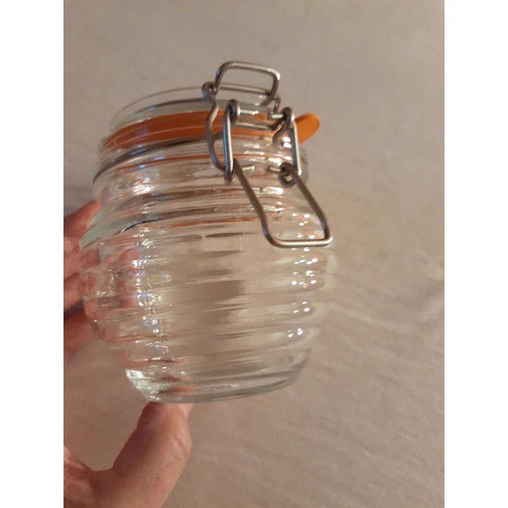 Kilner Glass Honey Pot Flip Top Clip Top Jar Storage Container  13.5 Ounces New